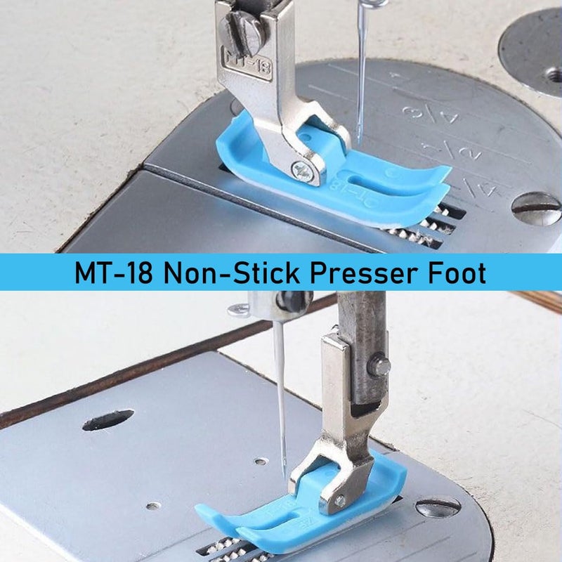 YEQIN 4 Pcs Non Stick Sewing Presser Foot, Straight Stitching Presser Foot for Industrial Domestic Brother Juki Singer Sewing Machines - Image 5