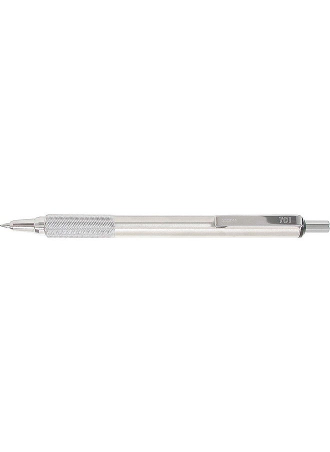 Zebra Pen Zebra 29411 F-701 Ballpoint Stainless Steel Retractable Pen, Fine Point, 0.8Mm, Black Ink (4)  - Image 3