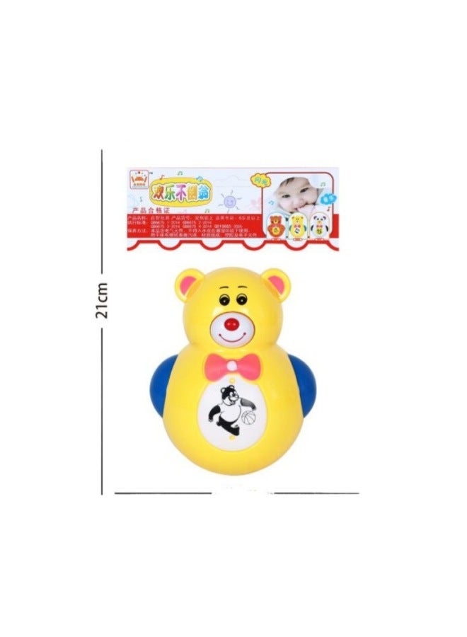 Baby Toys Children Baby Swing Cartoon Animal Tumbler With Light Music Package Electric Enlightenment Toys Wholesale-Color:Bear Tumbler - Image 1
