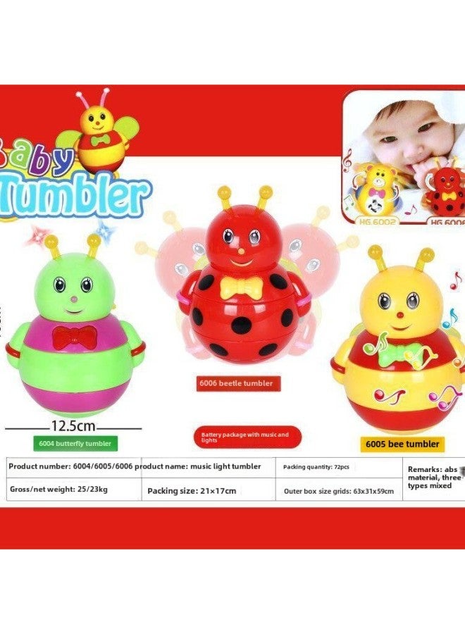 Baby Toys Children Baby Swing Cartoon Animal Tumbler With Light Music Package Electric Enlightenment Toys Wholesale-Color:Bear Tumbler - Image 3