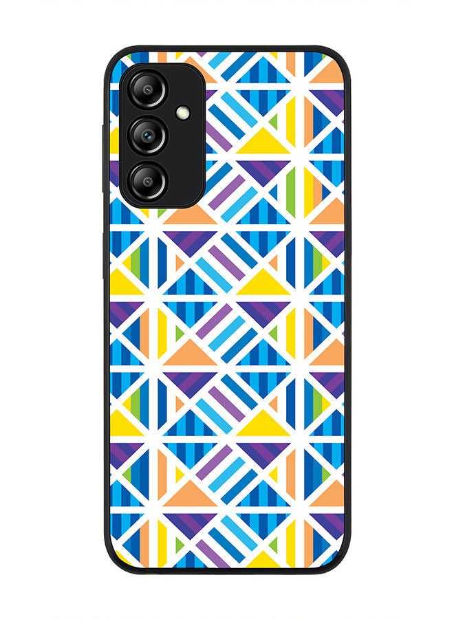 Stylizedd Rugged Black edge case for Samsung Galaxy A24 4G Slim fit Soft Case Flexible Rubber Edges Anti Drop TPU Gel Thin Cover - Greek Tiles - Image 1