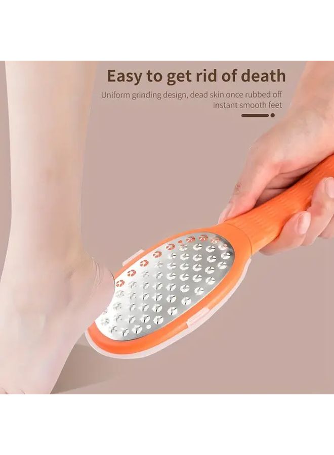 Red Stainless Steel Foot Scrubber With Remover And Storage Lid - Image 5