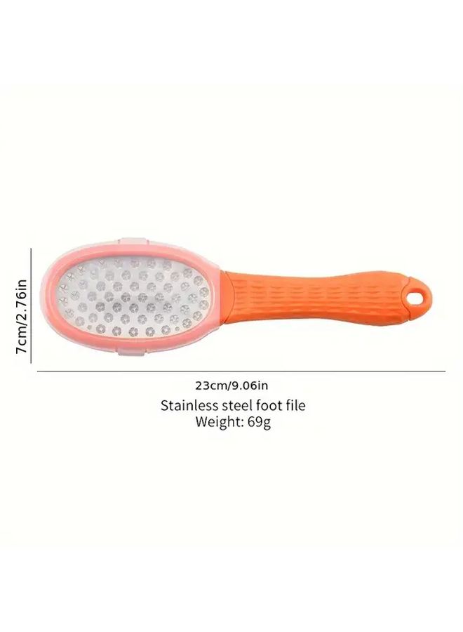 Red Stainless Steel Foot Scrubber With Remover And Storage Lid - Image 4