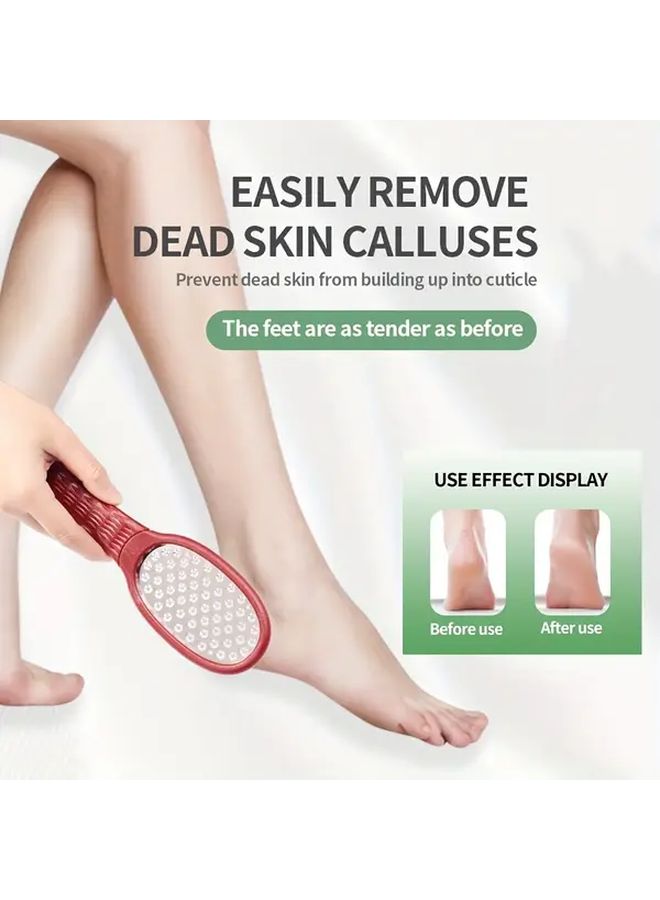 Red Stainless Steel Foot Scrubber With Remover And Storage Lid - Image 1