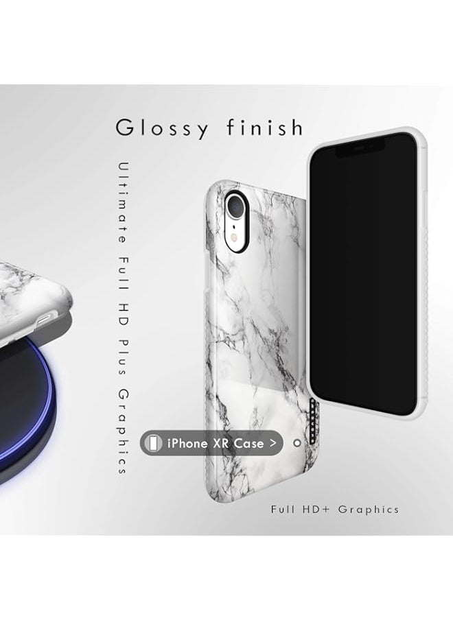 iPhone XR Case Marble, Akna Sili-Tastic Series High Impact Silicon Cover with Full HD+ Graphics for iPhone XR (Graphic 101791)