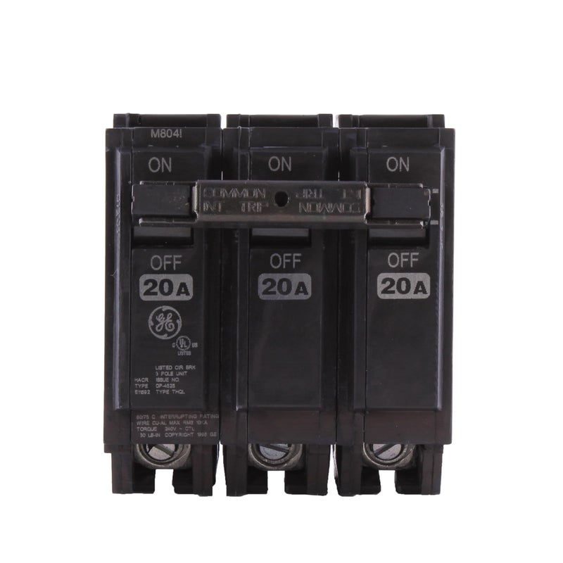 GE THQL32020 3P 20A 240V PLUGIN CB