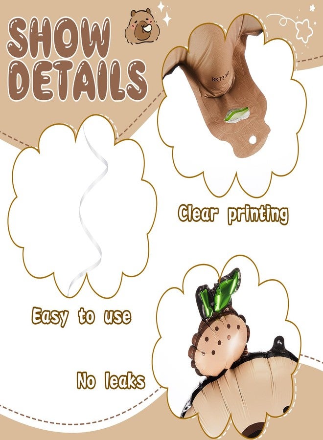 LaRandom 108 Pcs Capybara Party Decorations Capybara Balloon Arch Garland Kit Beige Brown Foil Latex Balloons for Animal Theme Birthday Baby Shower Party Decorations Supplies - Image 3