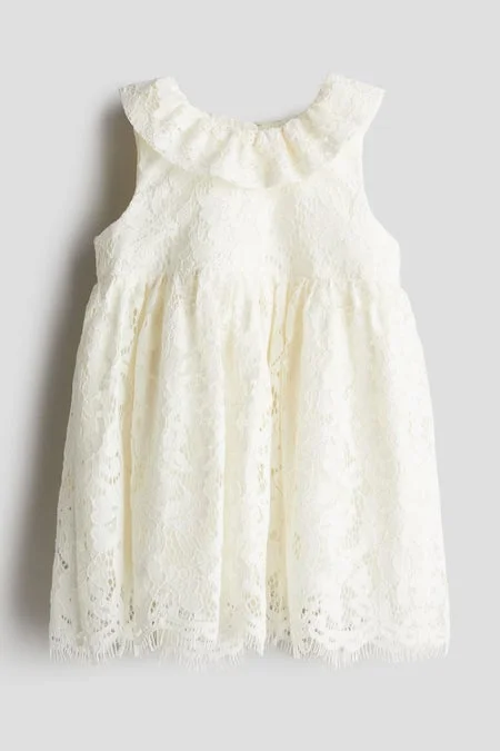 H&M Flounce-collar lace dress