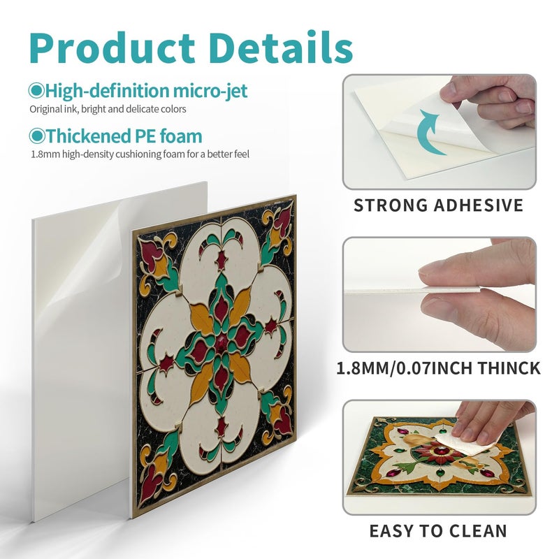 VICCI Peel and Stick Backsplash Tiles 5.9 * 5.9 Inch 12Pcs - Extra Thick Foam Self Adhesive Tiles, Backsplash for Stove, Kitchen Splashguard - Image 5