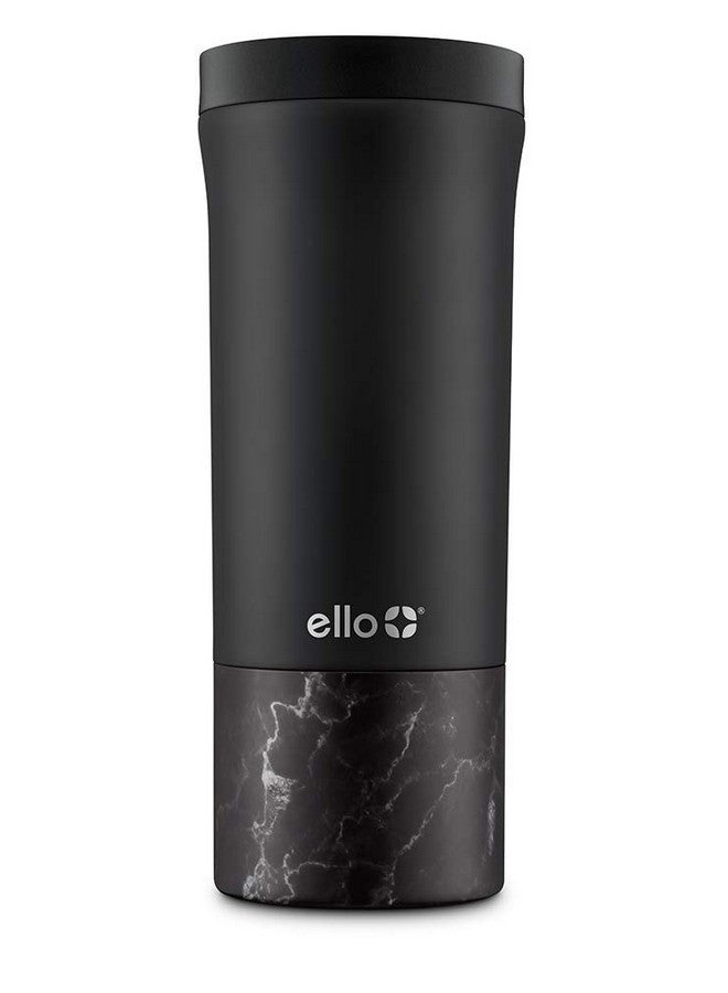 Ello Miri 16oz Vacuum Insulated Stainless Steel Travel Mug, Leak-Proof Slider Lid, Keeps Hot for 5 Hours, Perfect for Coffee or Tea, BPA-Free, Fits Most Cupholders, Holiday Gift, Black