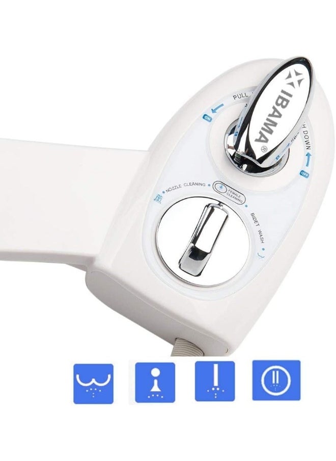 IBAMA - Bidet Toilet Seat with Dual Nozzle, Attachment with Self Cleaning, Non-Electric for Personal Hygiene, Easy Installation - Image 1