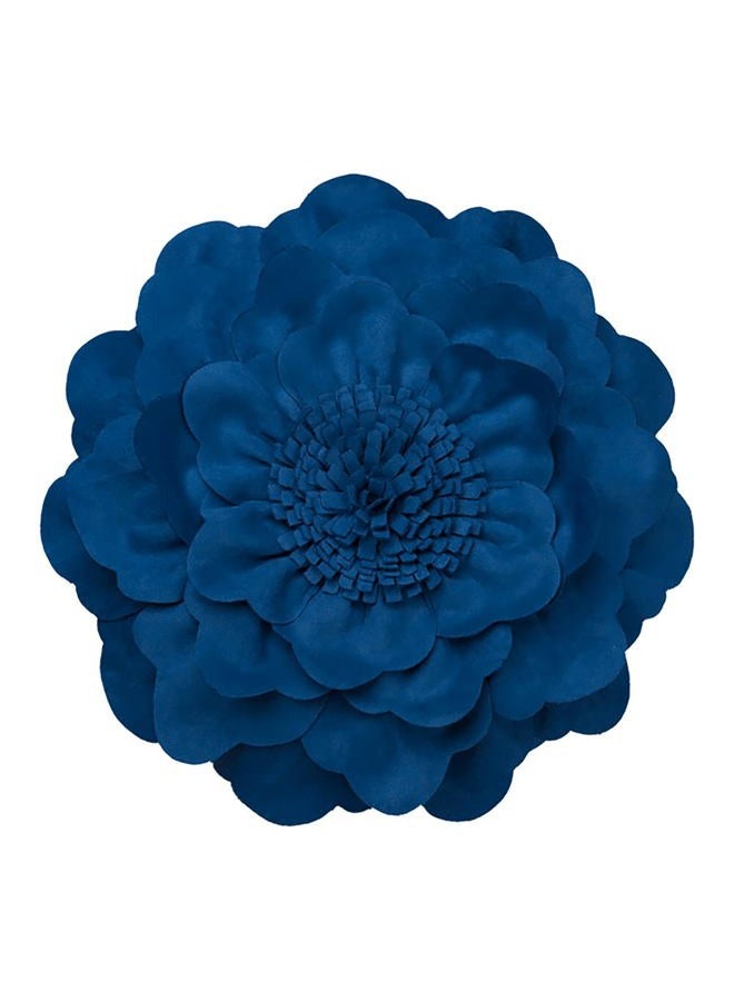 JWH Handmade Flower Throw Pillow Cover Decorative Peony Pillow Case Round Cushion Floral Pillowcase for Bedroom Bed Couch Living Room 14 Inch Royal Blue - Image 1