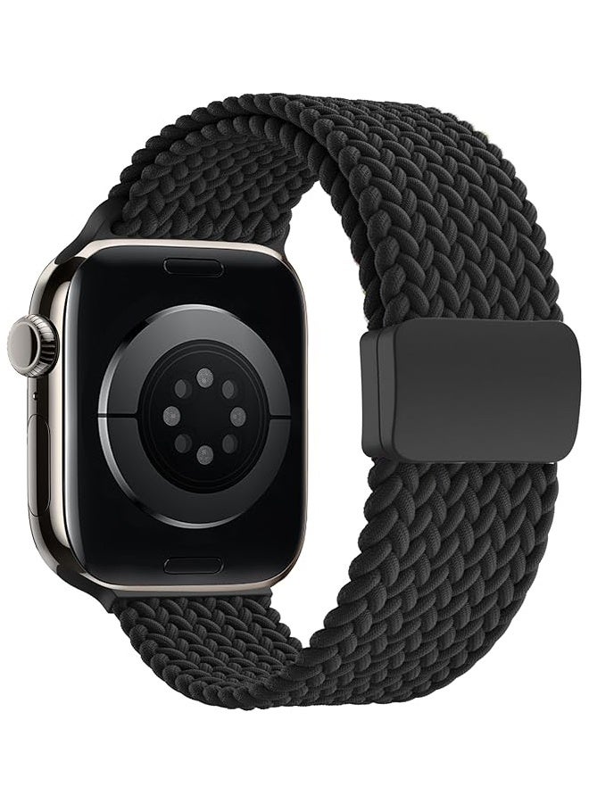 واي جيه Magnetic Wristband تعديل حزام نايلون لأبل ووتش سلسلة 10 46 ملم أسود - Image 1