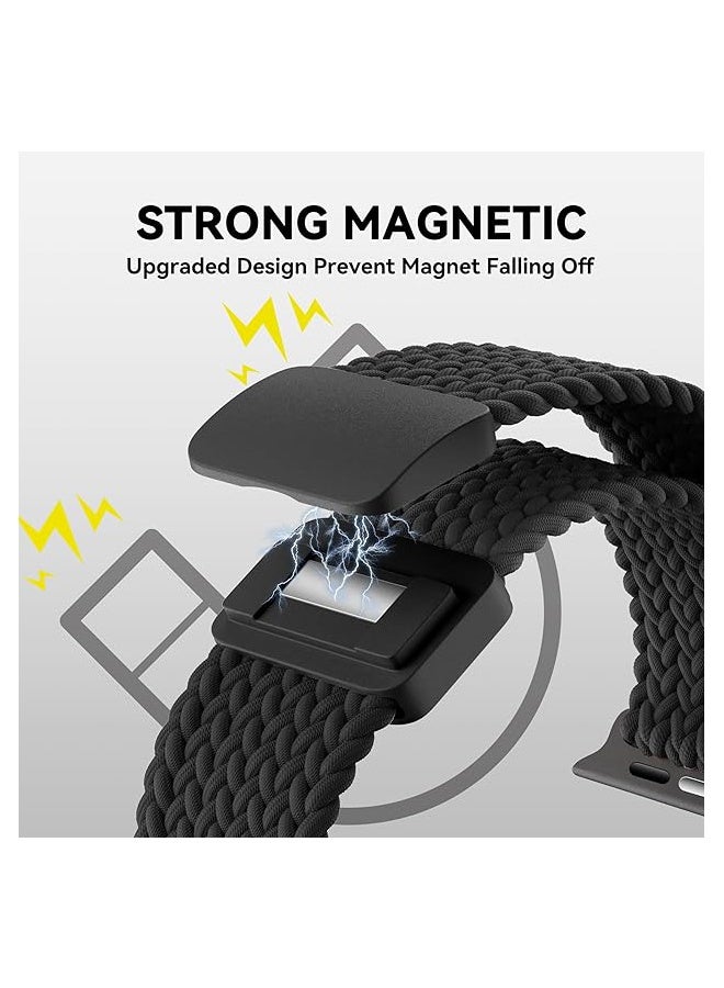 واي جيه Magnetic Wristband تعديل حزام نايلون لأبل ووتش سلسلة 10 46 ملم أسود - Image 2