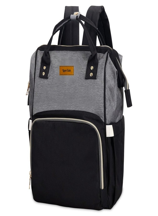 Laee cute Diaper Bag for Mothers for Travel, Maternity Bag for Newborn Baby,Multiple Pocket Water Resistant Hospital Bag for moms (Grey&Black) - Image 1