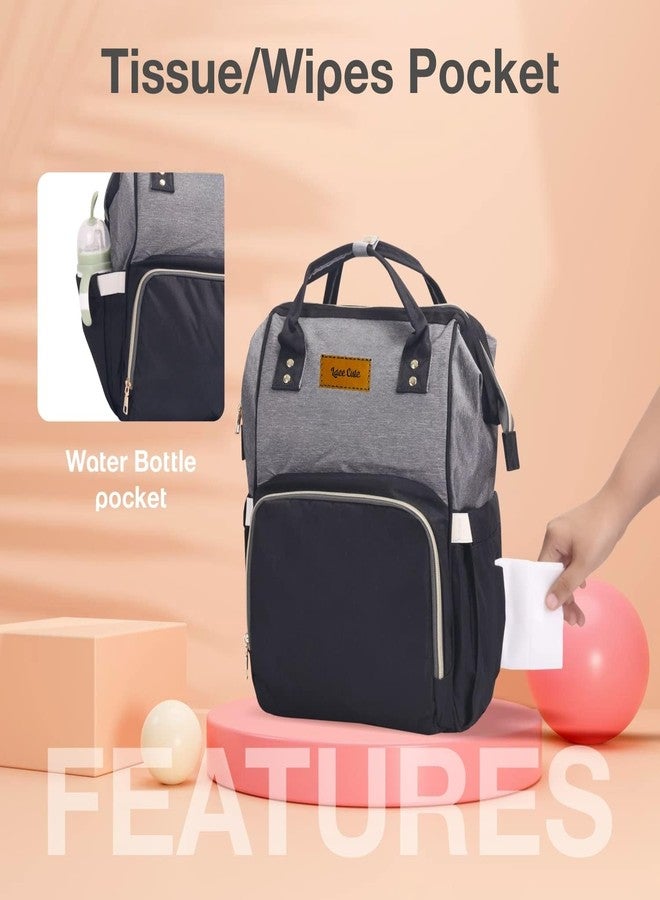 Laee cute Diaper Bag for Mothers for Travel, Maternity Bag for Newborn Baby,Multiple Pocket Water Resistant Hospital Bag for moms (Grey&Black) - Image 3