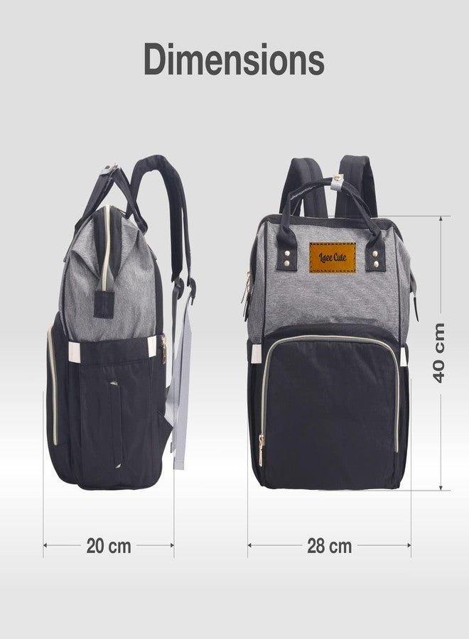 Laee cute Diaper Bag for Mothers for Travel, Maternity Bag for Newborn Baby,Multiple Pocket Water Resistant Hospital Bag for moms (Grey&Black) - Image 2