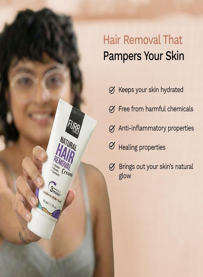 FURR Natural Hair Removal Cream -50gm (Pack of 2) | Removes Hair In 5 Minutes | Soothes Skin | Enriched With Vitamin E Turmeric, Honey, Jojoba Oil & Avocado | For Men and Women - Image 5