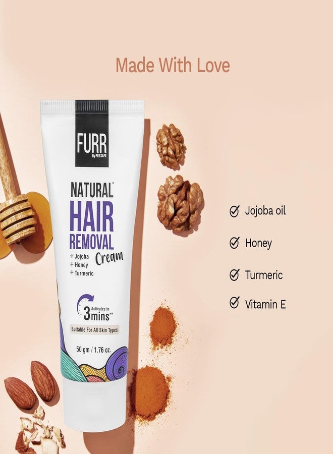 FURR Natural Hair Removal Cream -50gm (Pack of 2) | Removes Hair In 5 Minutes | Soothes Skin | Enriched With Vitamin E Turmeric, Honey, Jojoba Oil & Avocado | For Men and Women - Image 4