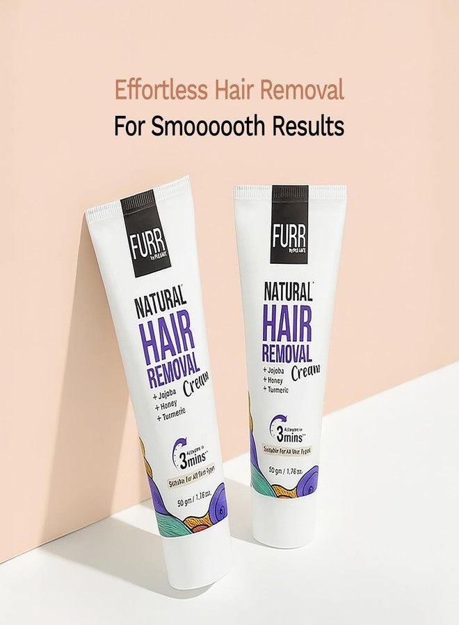 FURR Natural Hair Removal Cream -50gm (Pack of 2) | Removes Hair In 5 Minutes | Soothes Skin | Enriched With Vitamin E Turmeric, Honey, Jojoba Oil & Avocado | For Men and Women - Image 3