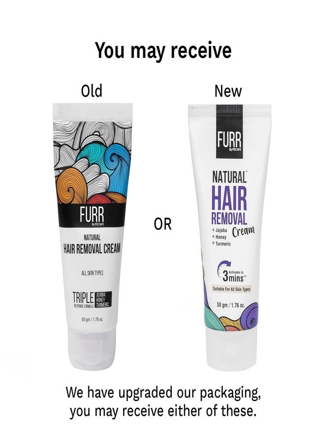 FURR Natural Hair Removal Cream -50gm (Pack of 2) | Removes Hair In 5 Minutes | Soothes Skin | Enriched With Vitamin E Turmeric, Honey, Jojoba Oil & Avocado | For Men and Women - Image 2