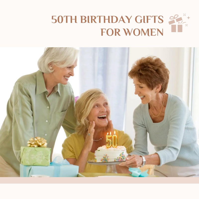 Storieme 50th Birthday Gifts for Her Women: Happy Birthday Gift for Friends Besites Sisters Daughter Mom 50 Year Old Woman Birthday Angel Figurine - Image 5