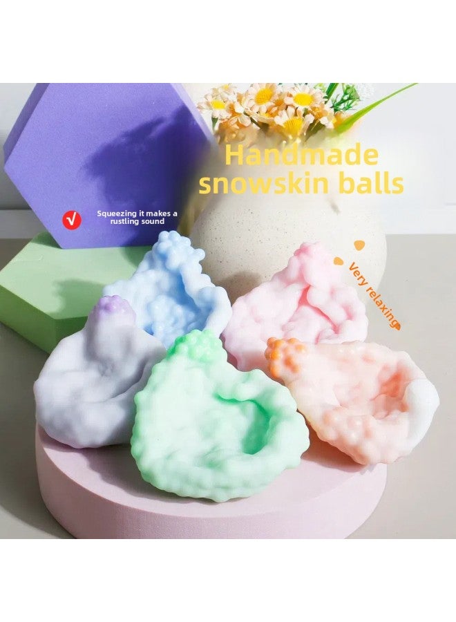 【3PCS，Only Three】Bead Squishy - Noise Popping Ball Squishy Toy - 6cm strawberry powder noisy ball [comes with air pump] - Ice Cube Crackle Ball, Handmade Sensory Toy, Stress Relief Popping Beads, Fun Fidget Toy, Kids Decompression Gadget - Image 2
