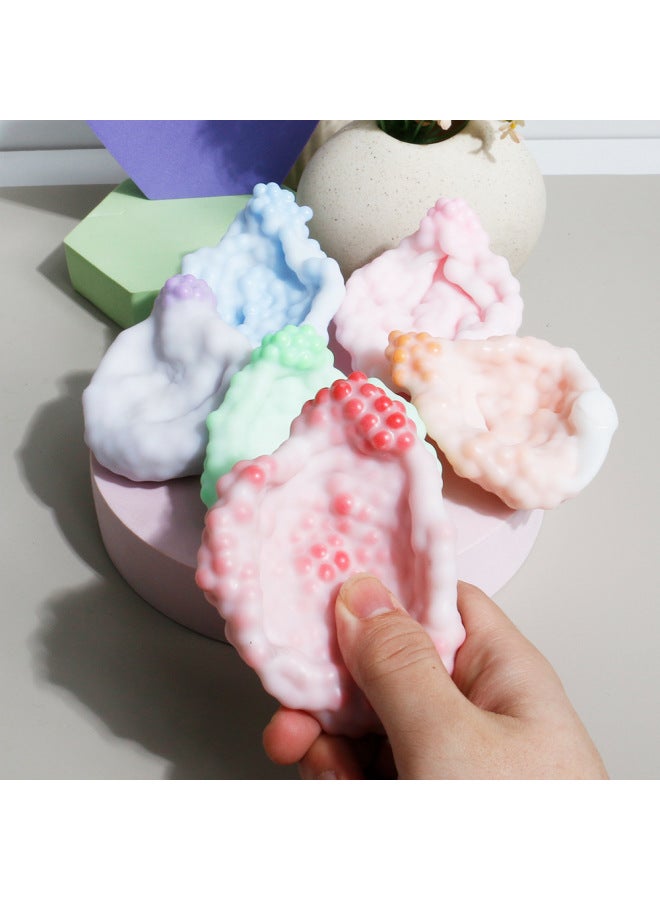 【3PCS，Only Three】Bead Squishy - Noise Popping Ball Squishy Toy - 6cm strawberry powder noisy ball [comes with air pump] - Ice Cube Crackle Ball, Handmade Sensory Toy, Stress Relief Popping Beads, Fun Fidget Toy, Kids Decompression Gadget - Image 4