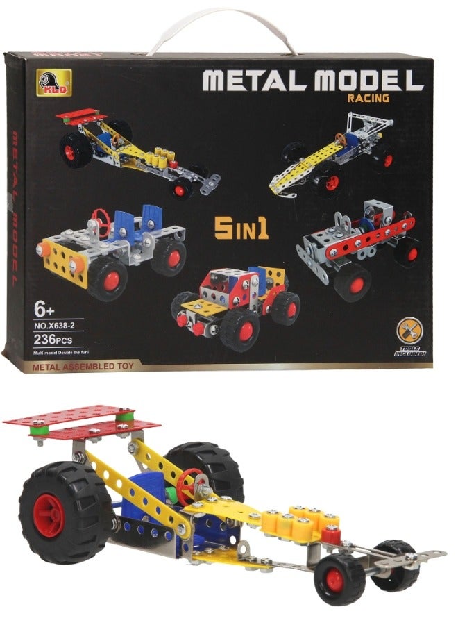 5 in 1 Metal Racing Blocks 236 Pieces -X638-2 - Image 1