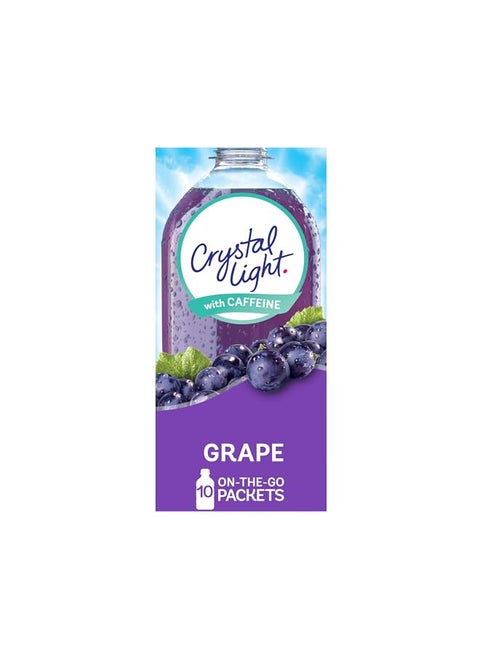 Crystal Light Grape Naturally Flavored Powdered Drink Mix with Caffeine, 10 ct. On-the-Go-Packets