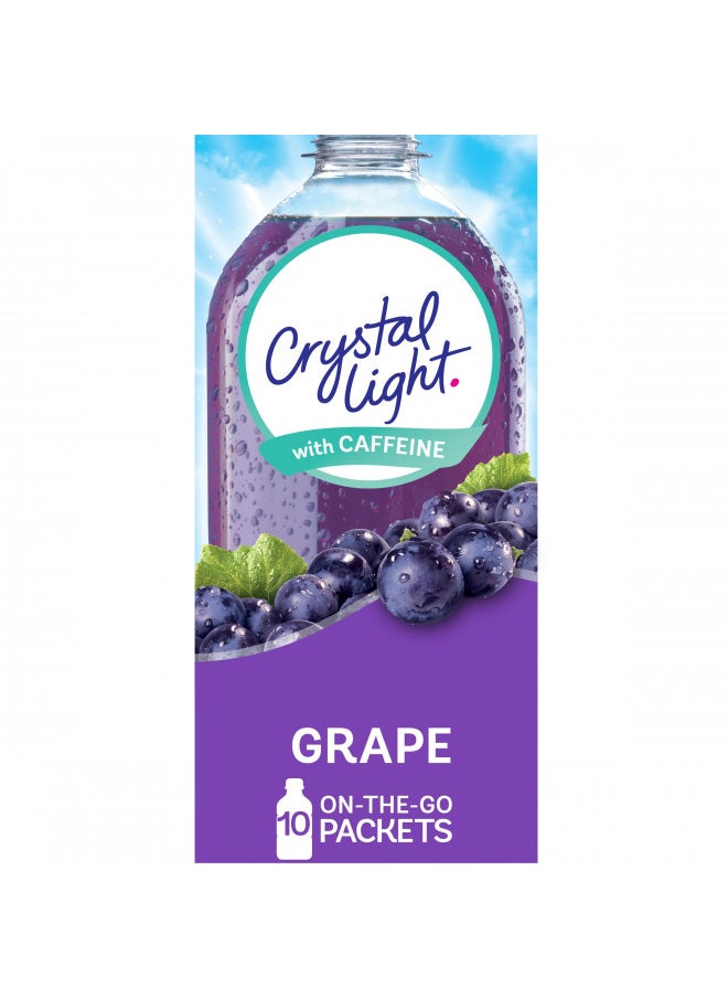 Crystal Light - Crystal Light Grape Naturally Flavored Powdered Drink Mix with Caffeine, 10 ct. On-the-Go-Packets - Image 1