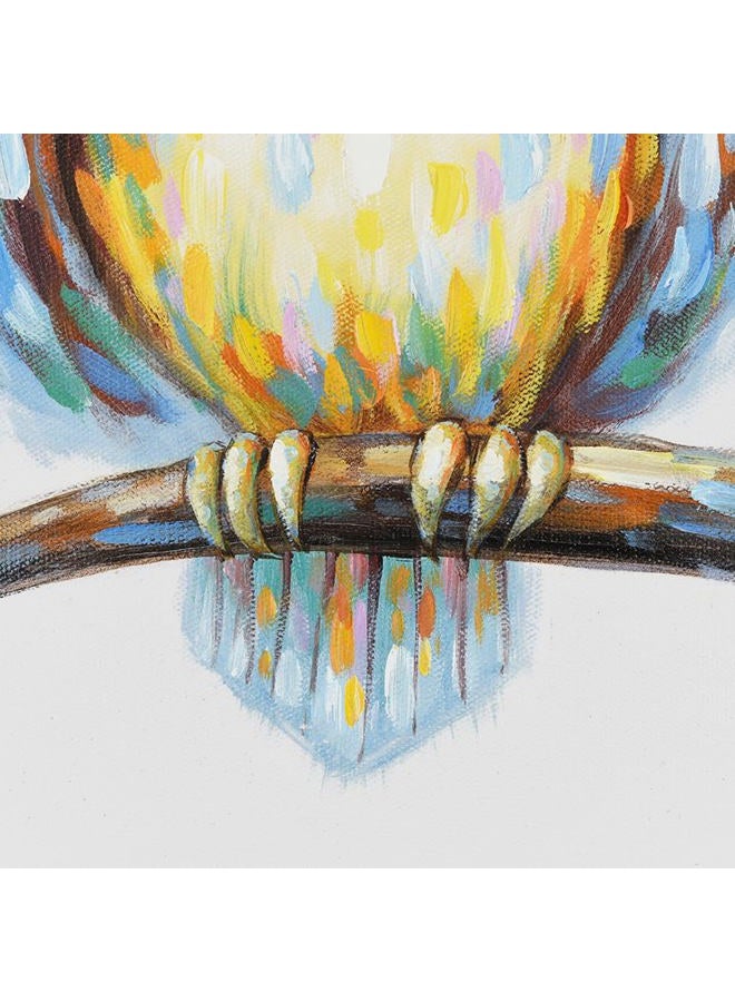 JAPO ART Owl with Glasses Funny Animal Picture Canvas Wall Art Hand Painted Decor Oil Painting Stretched Framed Artwork for Home Bedroom Living Room Decoration(24" x 24", Mrs Owl) - Image 4