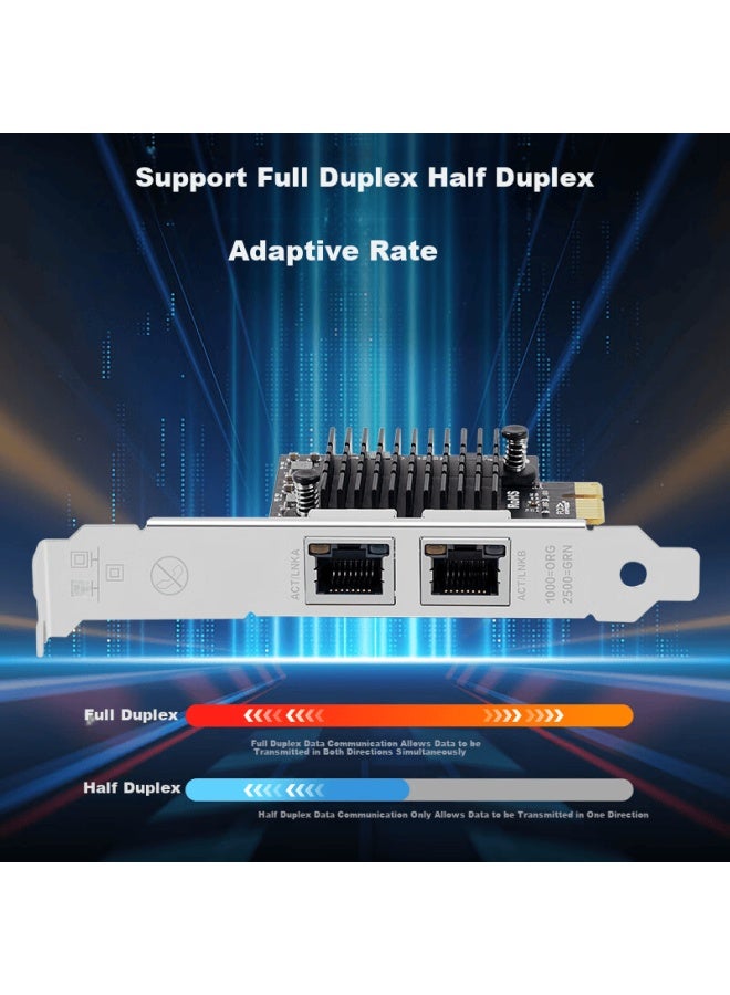 Flybish Na8125-t2a2, Dual-port Network Card, Pcie 3.0 Bus, 10g Server Nas, 2500m Network Card Expansion Card, Rtl8125b Chip - Image 2