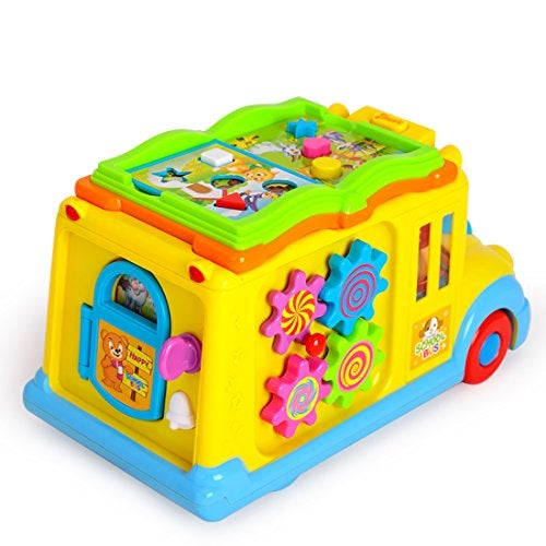 Kiditos Baby Intellectual School Bus Activity Toy Vehicle with Music, Sounds, and Lights for Toddlers (Multicolor) - Image 3