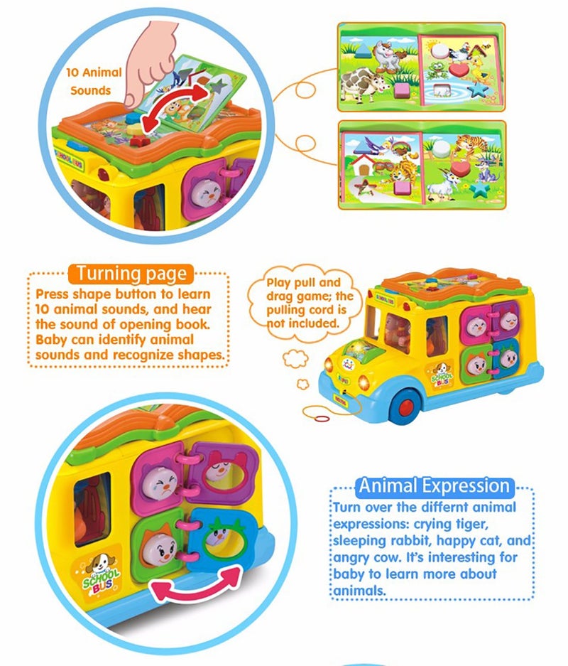 Kiditos Baby Intellectual School Bus Activity Toy Vehicle with Music, Sounds, and Lights for Toddlers (Multicolor) - Image 4