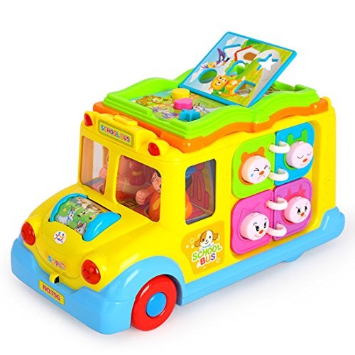 Kiditos Baby Intellectual School Bus Activity Toy Vehicle with Music, Sounds, and Lights for Toddlers (Multicolor) - Image 1