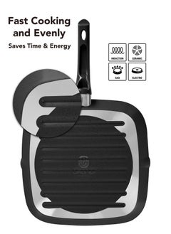 Grandi Marble Grill black 28cm -Bakelite Handle  - Image 4