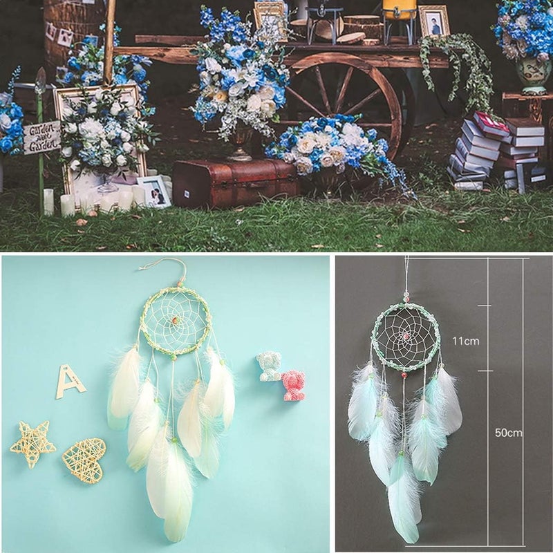FANDOL DIY Dream Catcher Making Kit, Macrame Dream Catcher Craft Supplies for Kids Bedroom Wall Decor Nursery Baby Room Hanging Wedding Ornaments Party Handmade Gift (Green) - Image 5
