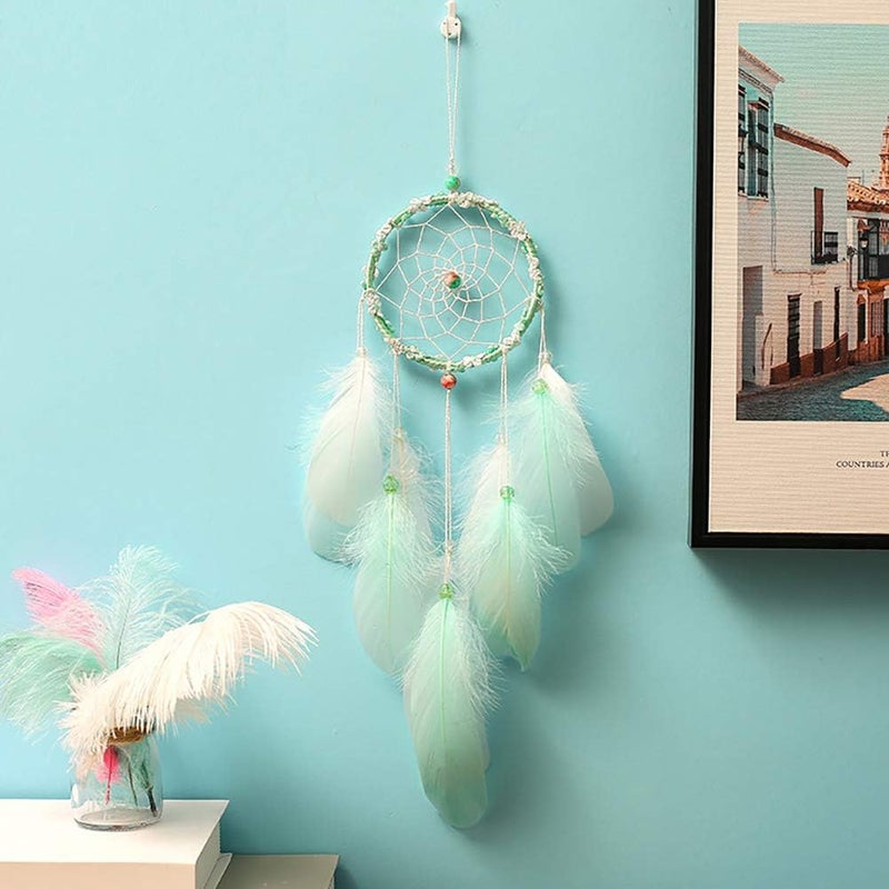 FANDOL DIY Dream Catcher Making Kit, Macrame Dream Catcher Craft Supplies for Kids Bedroom Wall Decor Nursery Baby Room Hanging Wedding Ornaments Party Handmade Gift (Green) - Image 3
