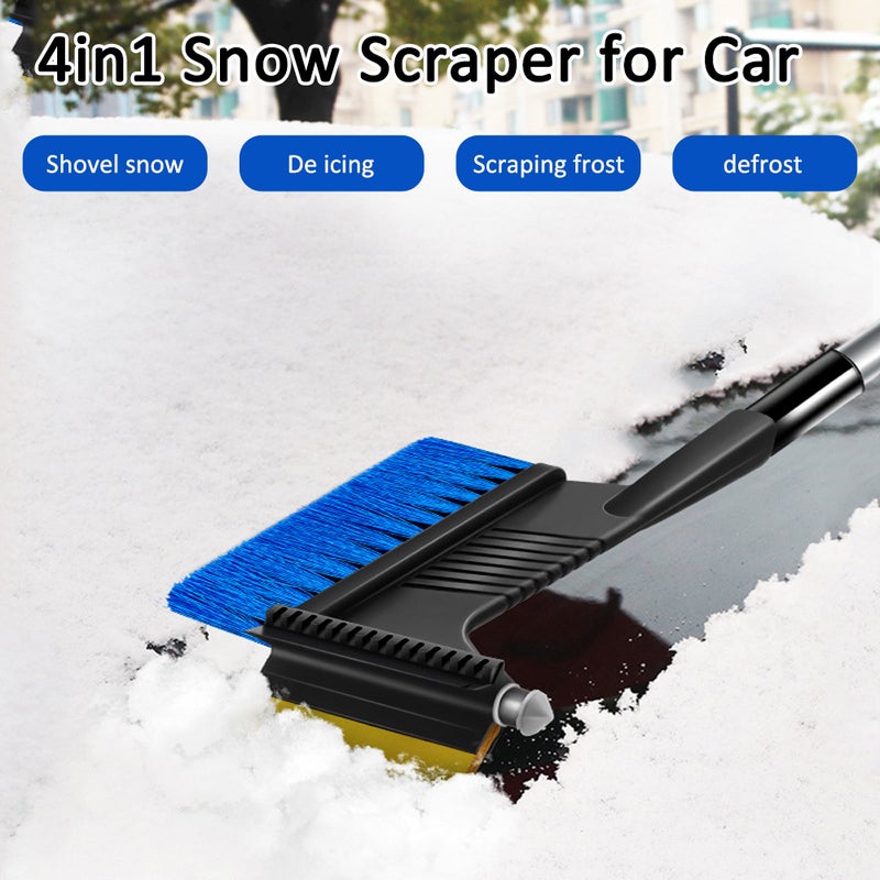 Snow Scraper for Car Snow Shovel for Car Aluminum Alloy Extendable Snow Brush with Safety Hammer-no Damage to Car Paint and Glass - Image 2