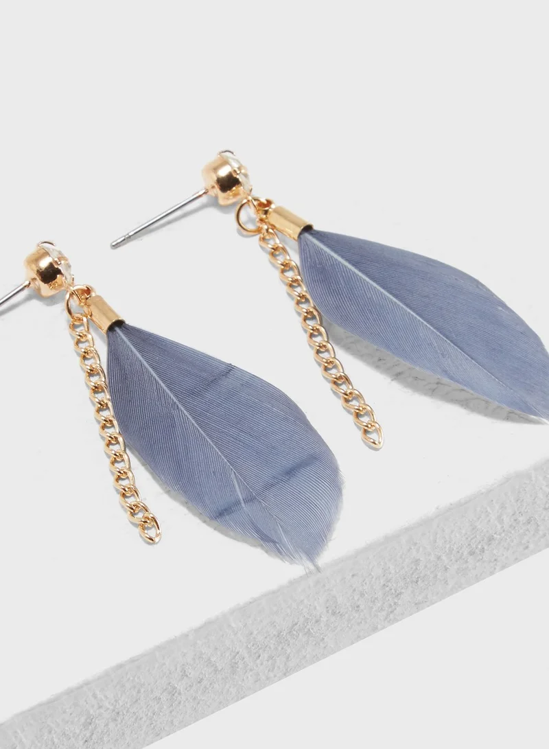 Ginger Feather Drop Earrings