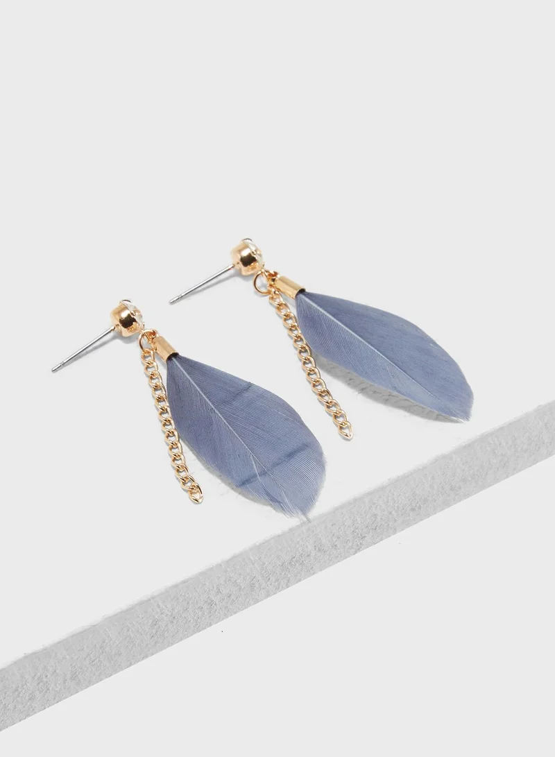 Ginger Feather Drop Earrings