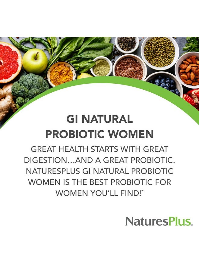 ناتشرز بلاس NaturesPlus GI Natural Probiotic Women - 30 كبسولة - دعم الجهاز الهضمي والمناعي، صحة المسالك البولية - تحتوي على التوت البري - خالية من الجلوتين - 30 وجبة  - Image 2