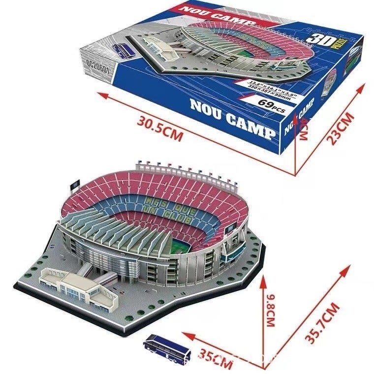 3D Three-Dimensional Jigsaw Puzzle Simulation Football Field Model Glue-Free Assembling Toy Real Madrid Champions League Trophy Boys Day Gift - Image 5
