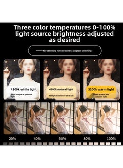 General The Live Fill Light Three-color Dimming Live Room Dedicated Lighting Photography Light Anchor Photo Beauty Soft Light-Light Source Color:Dual Lights 【high Display 400w Three-color Remote Control Mus  - Image 3
