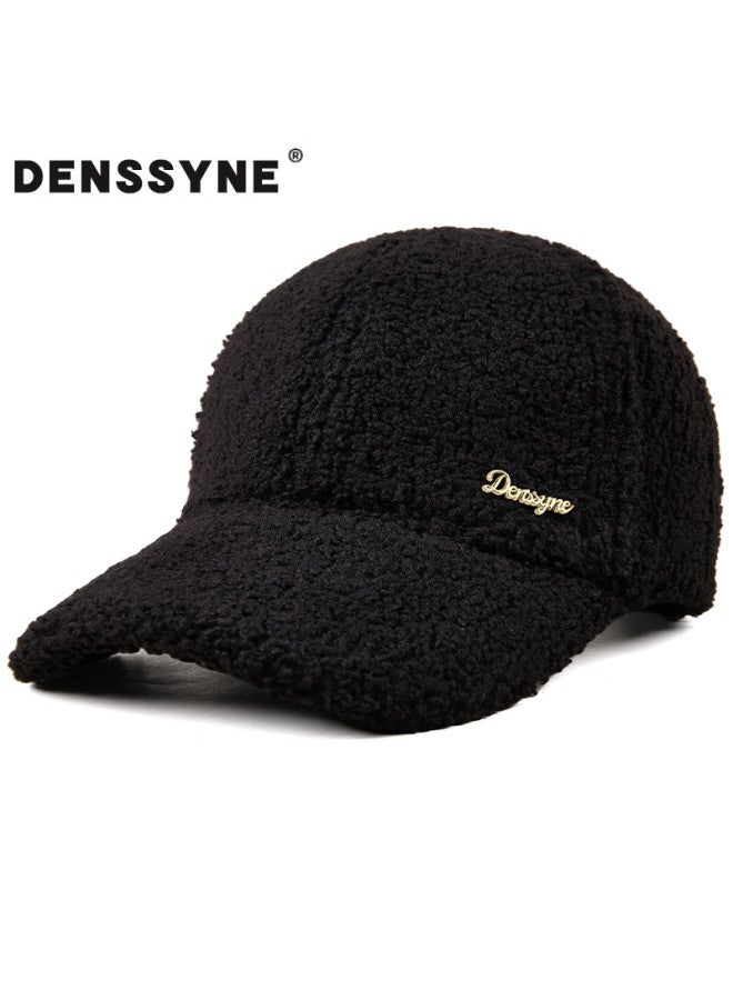 Denssyne Women's Autumn Winter Faux Lamb Wool Baseball Cap Fashionable Outdoor Thickened Warm Cold-resistant Visor Hat - Image 1