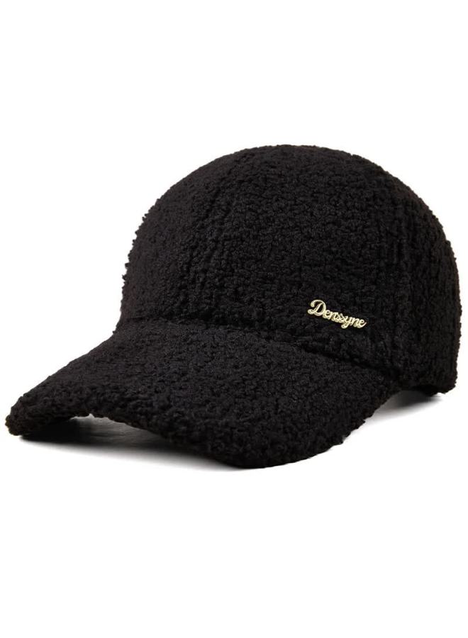 Denssyne Women's Autumn Winter Faux Lamb Wool Baseball Cap Fashionable Outdoor Thickened Warm Cold-resistant Visor Hat - Image 2
