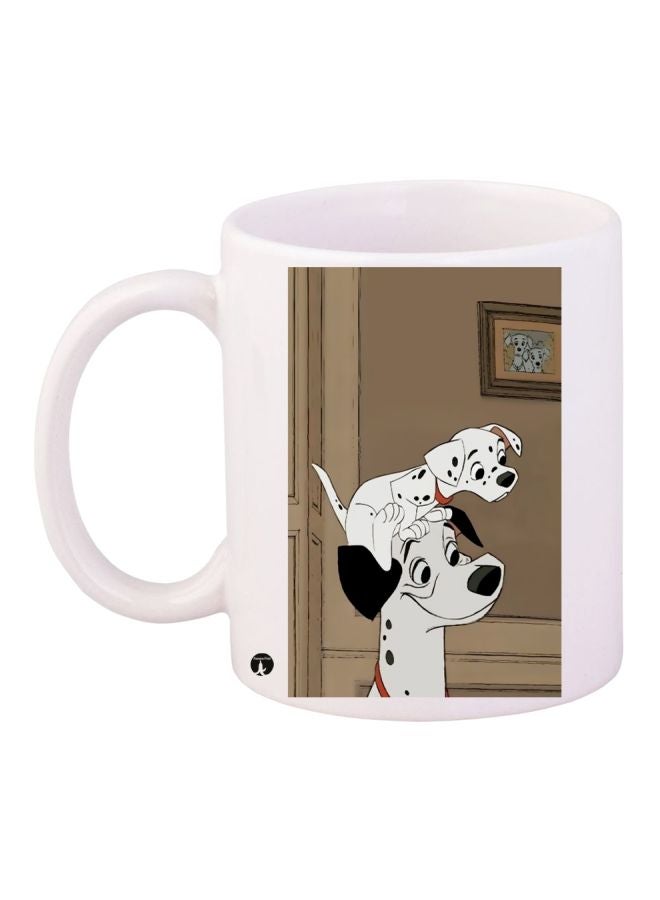 RYN Dog Printed Coffee Mug White/Black/Brown 11ounce