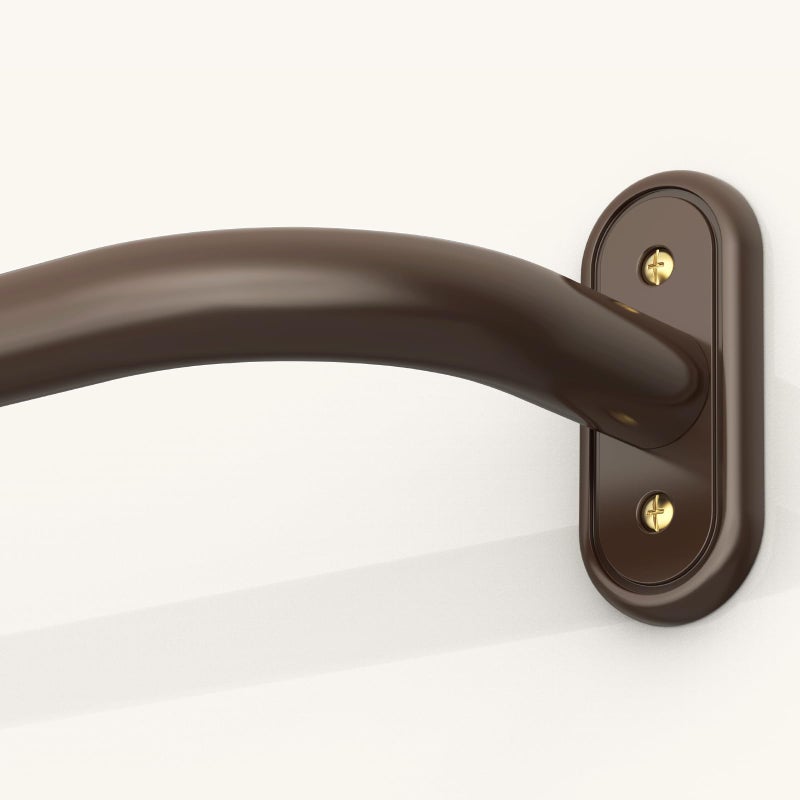 JRZOO Wrap Around Curtain Rods Bronze Blackout Heavy Duty Curtain Pole for Windows 48 to 84 Inch 1 Decorative Room Darkening Curved Modern Drapery Rod BronzeUnique DesignAll Metal - Image 2