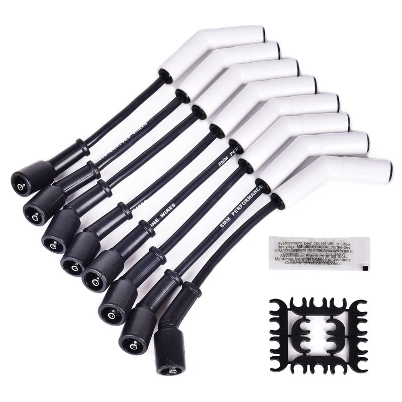 RLP Spark Plug Wire Set Accel 9070C Extreme 9000 Ceramic Boot Compatible with LS Terminals LS3 LS4 LS7